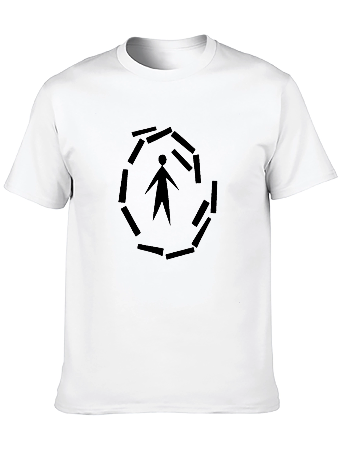 Geometric Figure Graphic Black Tee