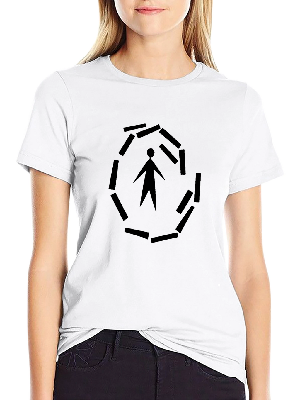 Geometric Figure Graphic Black Tee