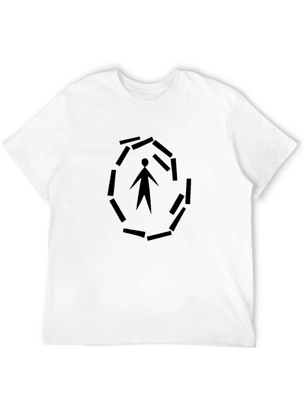 Geometric Figure Graphic Black Tee