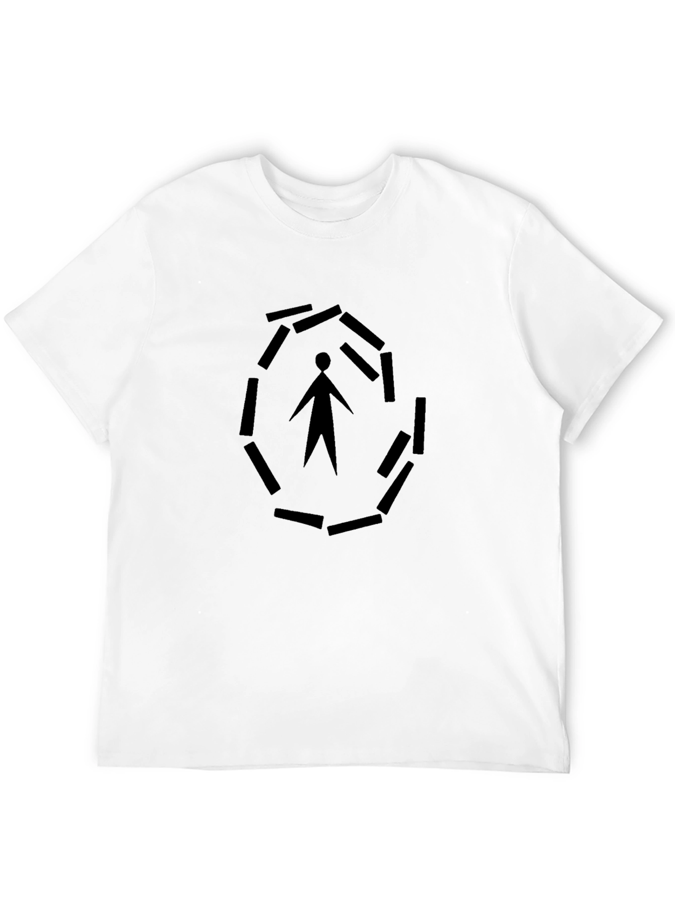 Geometric Figure Graphic Black Tee