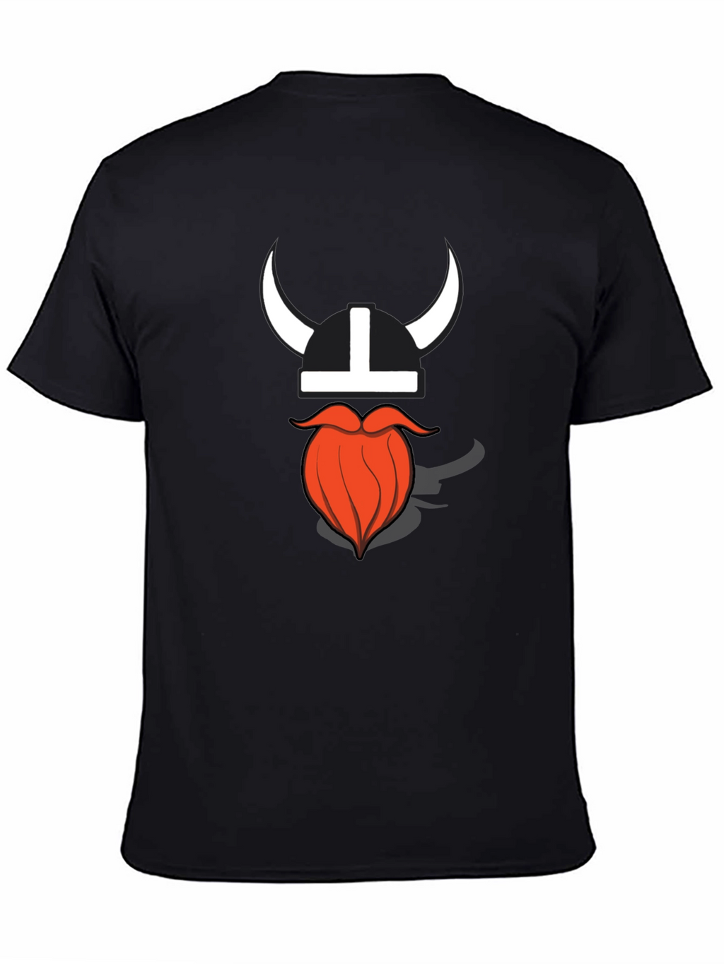 Viking Helmet & Beard Graphic T-Shirt - Black