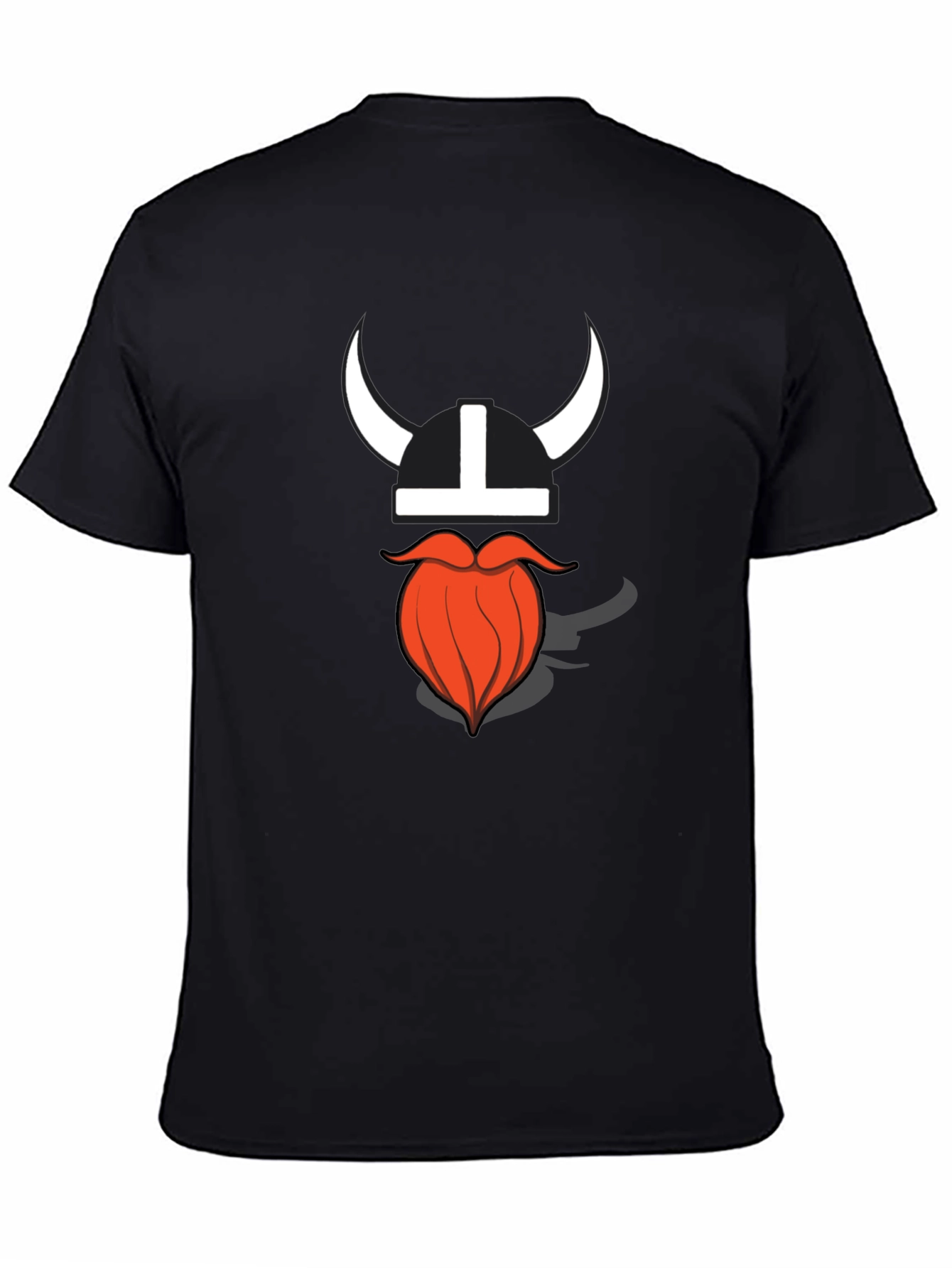 Viking Helmet & Beard Graphic T-Shirt - Black