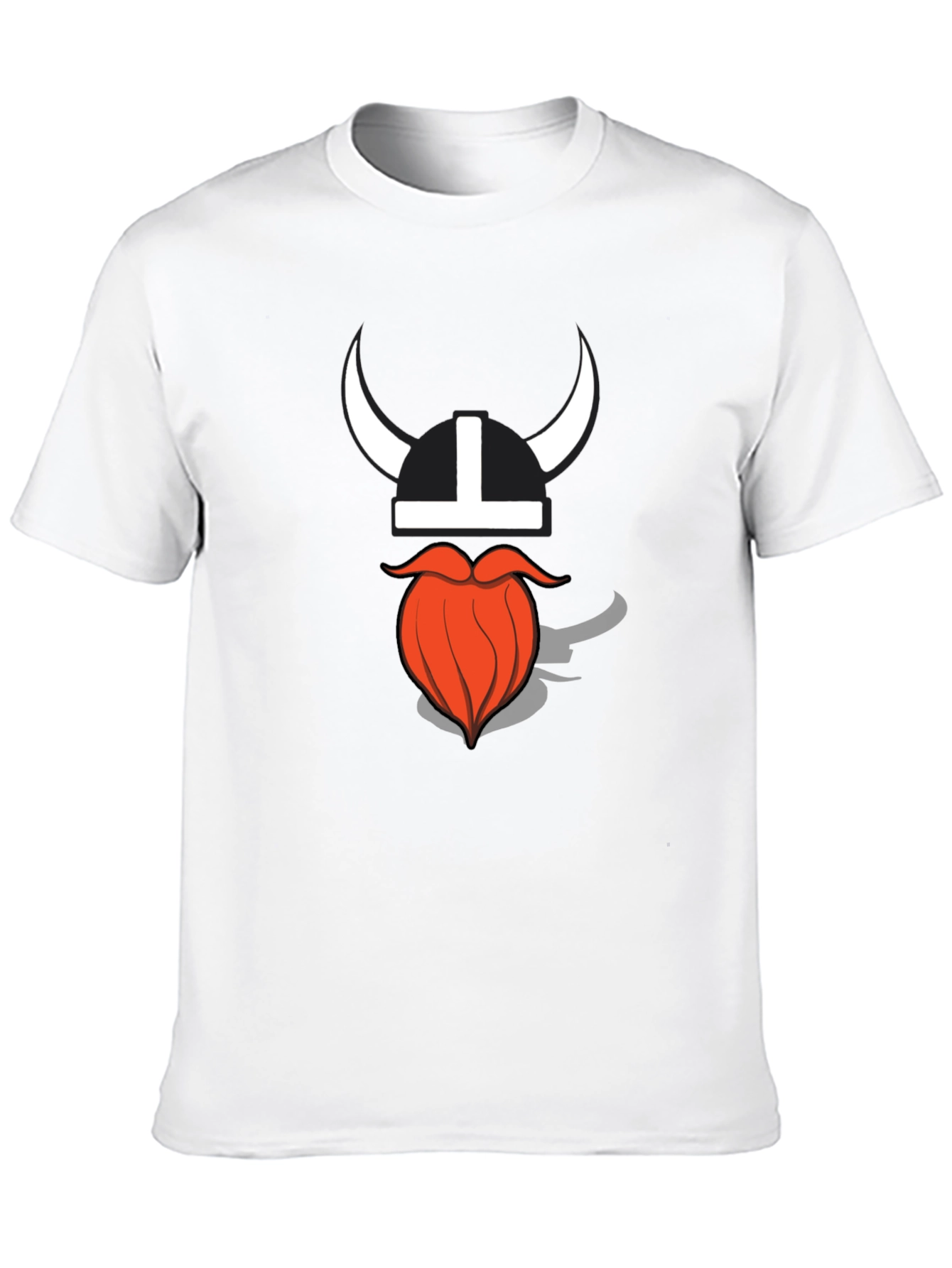 Viking Helmet & Beard Graphic T-Shirt - Black