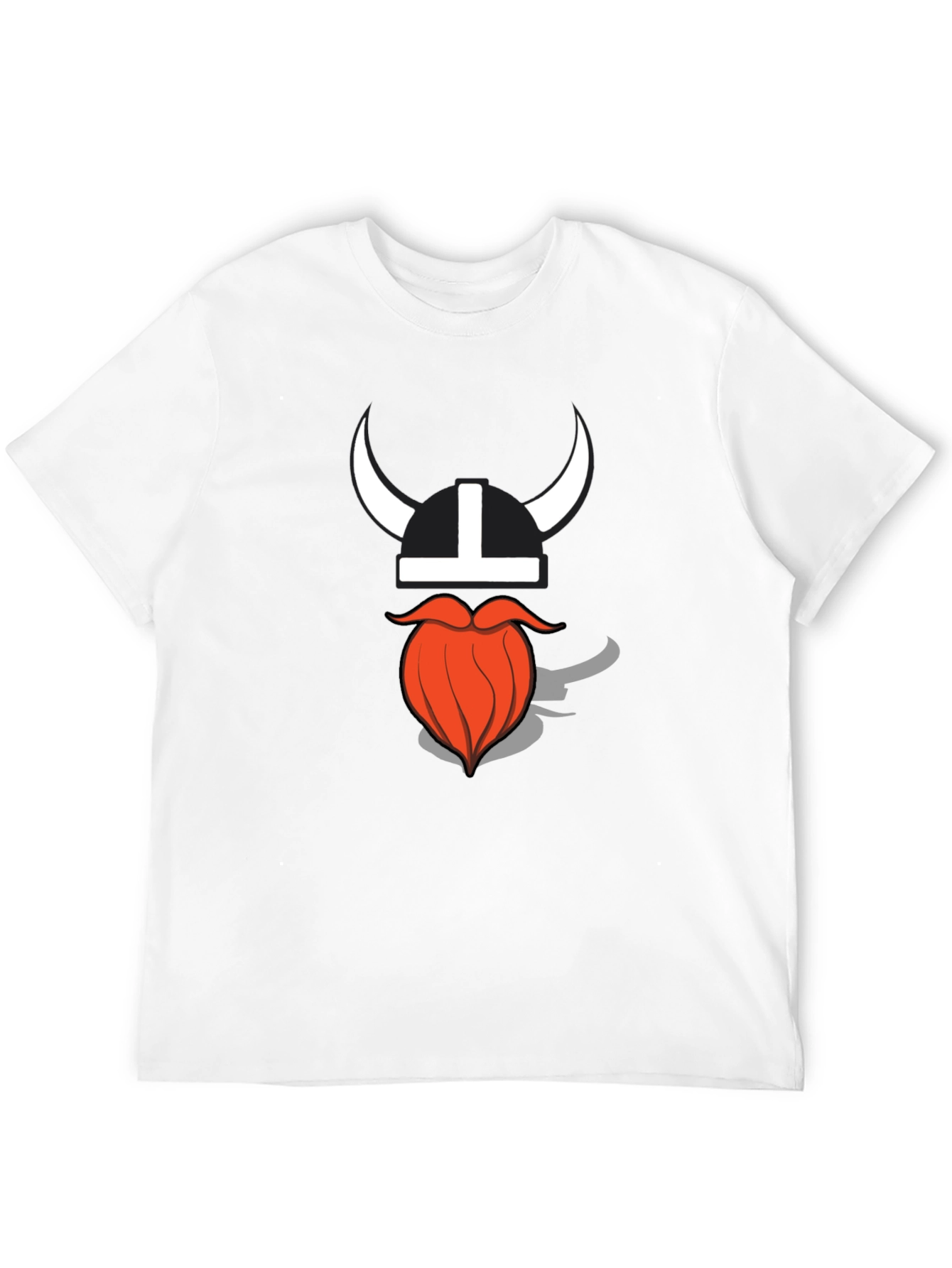 Viking Helmet & Beard Graphic T-Shirt - Black