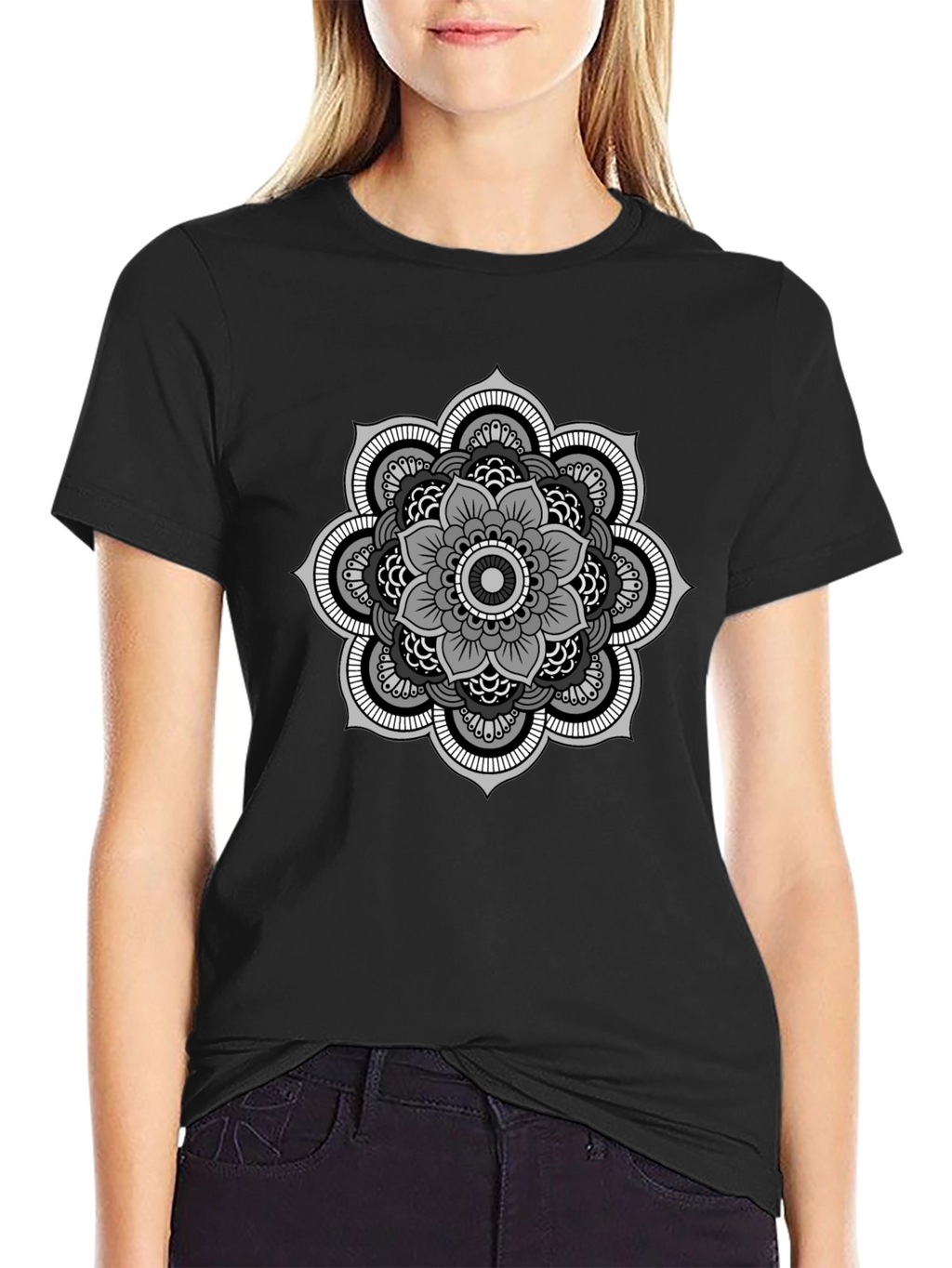 Mandala Graphic Tee - Stylish Mens Black T-Shirt
