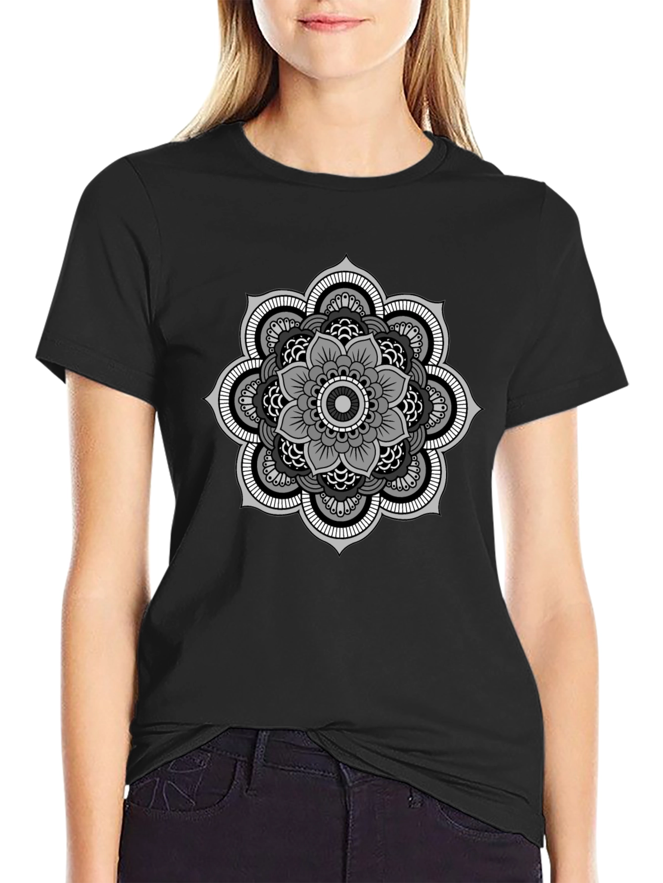 Mandala Graphic Tee - Stylish Mens Black T-Shirt