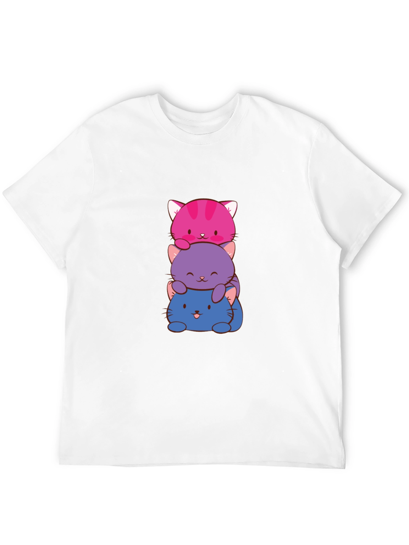 Cute Stacked Cats Graphic T-Shirt