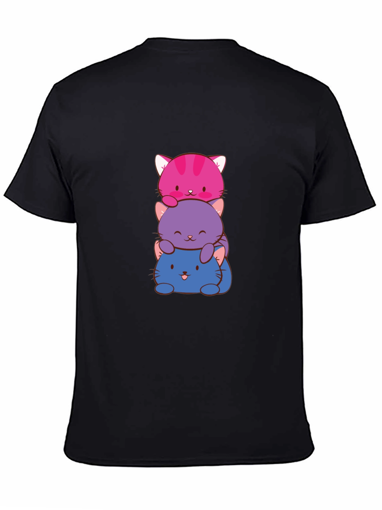 Cute Stacked Cats Graphic T-Shirt