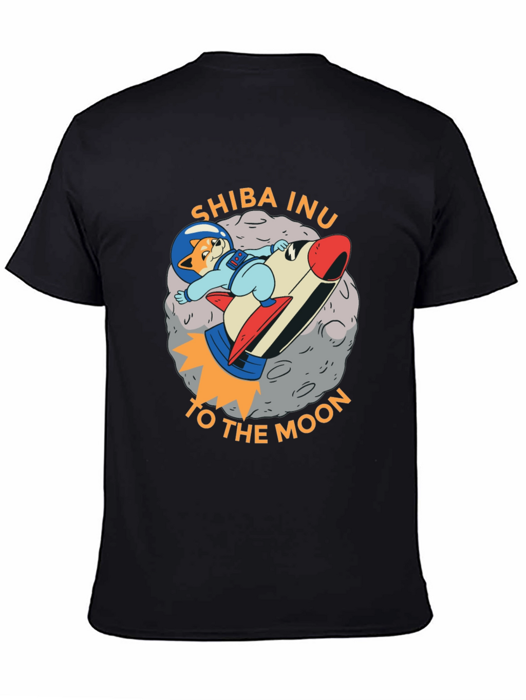 Shiba Inu To The Moon Black T-Shirt