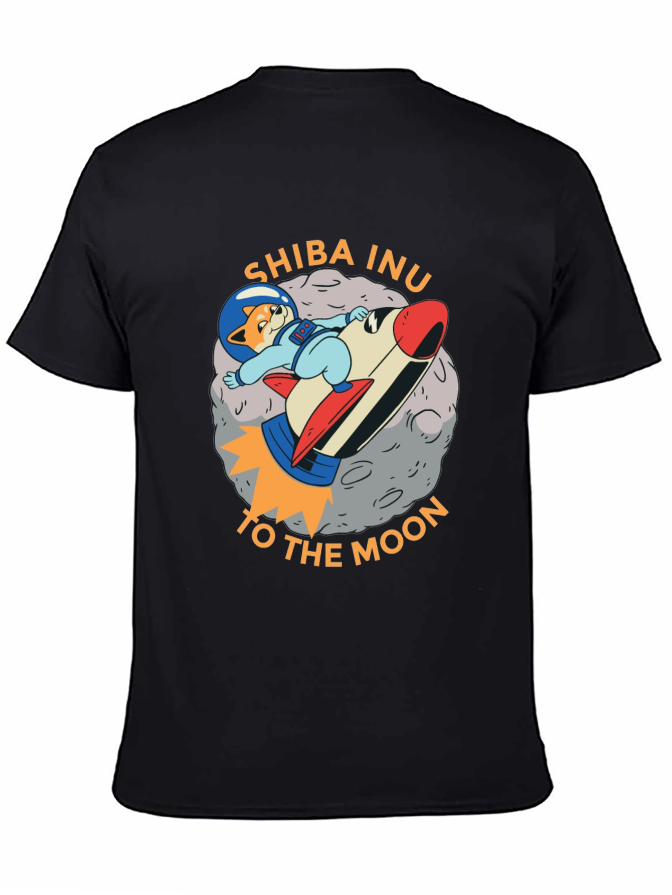 Shiba Inu To The Moon Black T-Shirt