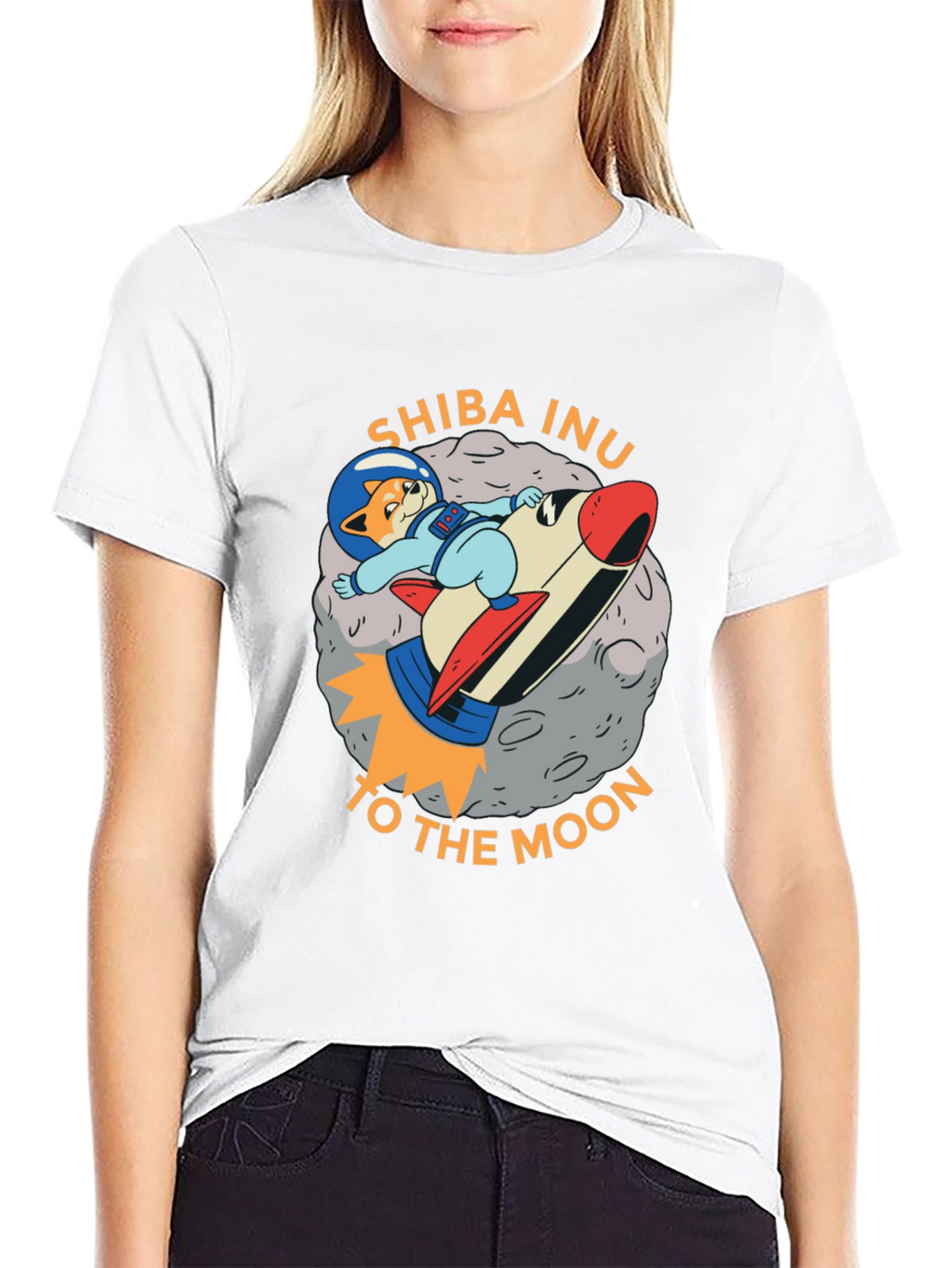 Shiba Inu To The Moon Black T-Shirt