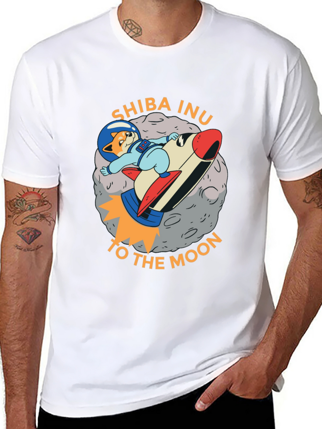 Shiba Inu To The Moon Black T-Shirt