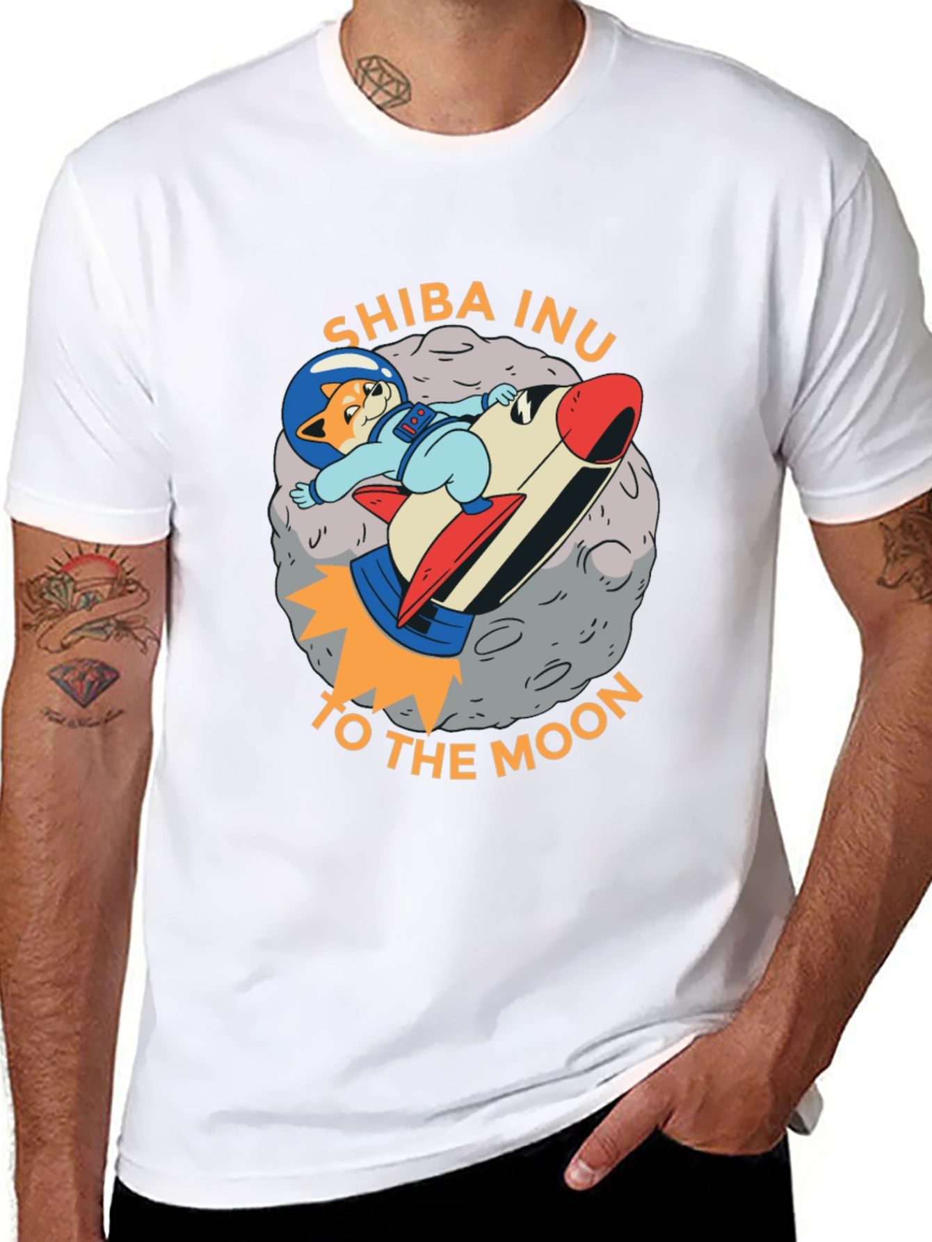 Shiba Inu To The Moon Black T-Shirt