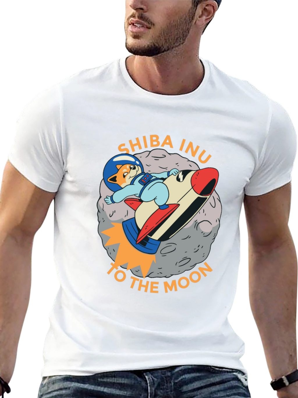 Shiba Inu To The Moon Black T-Shirt