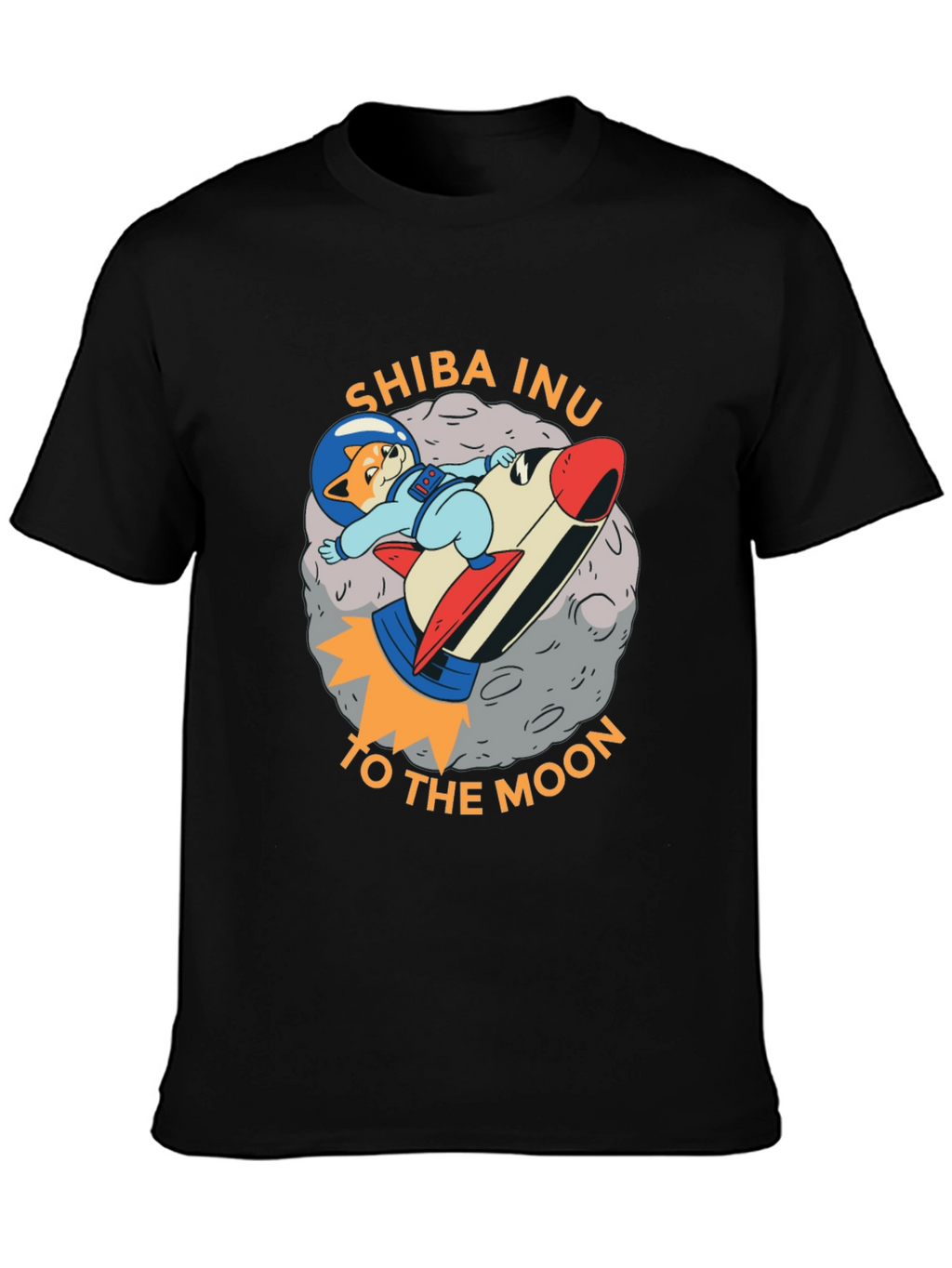 Shiba Inu To The Moon Black T-Shirt
