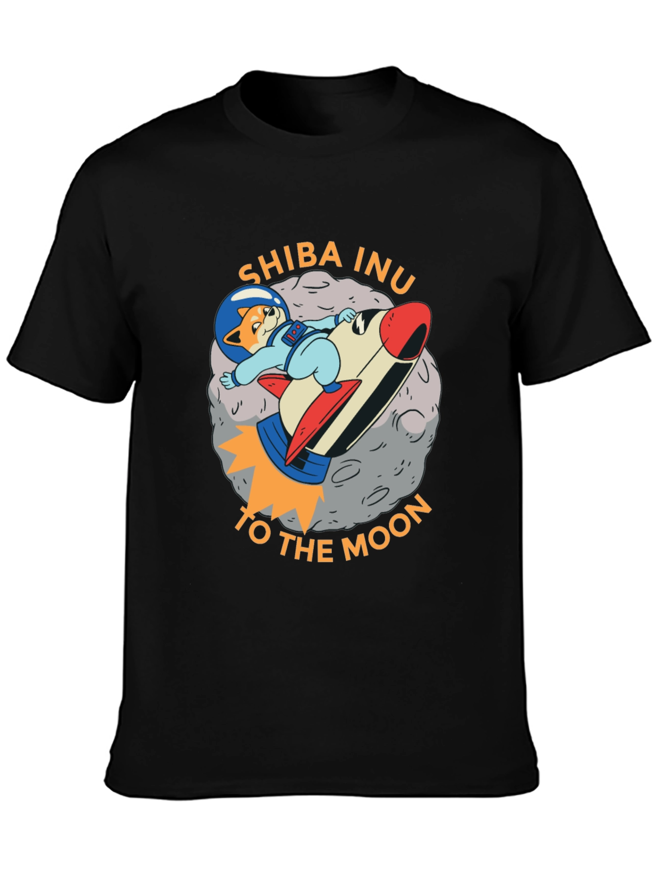 Shiba Inu To The Moon Black T-Shirt