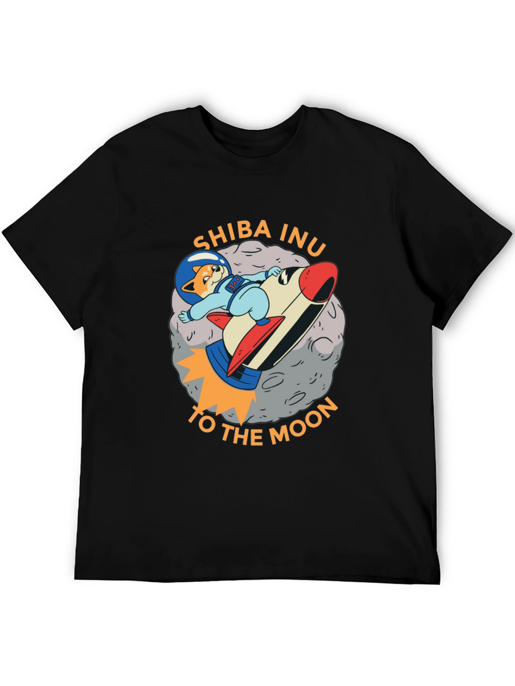 Shiba Inu To The Moon Black T-Shirt