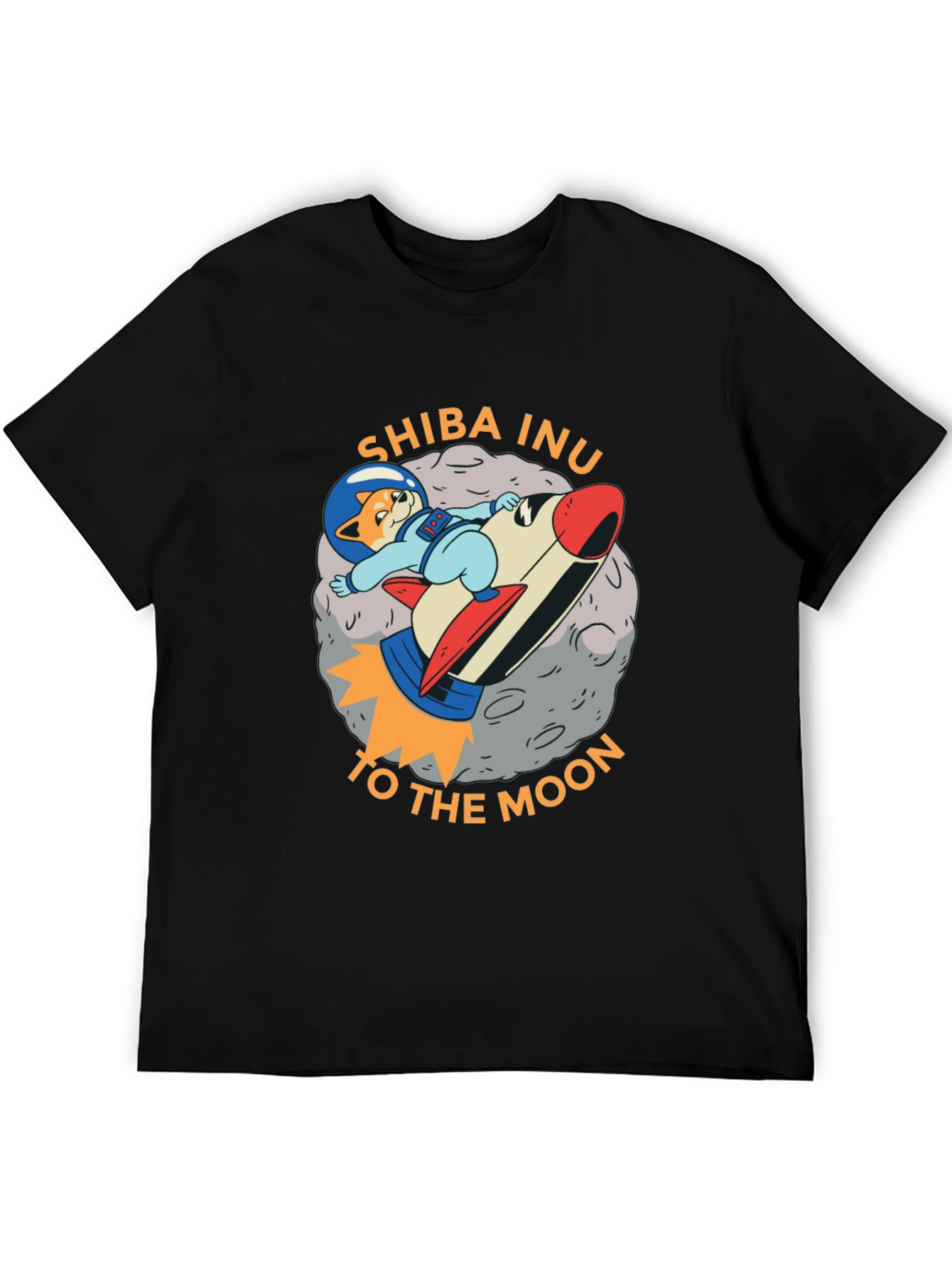Shiba Inu To The Moon Black T-Shirt