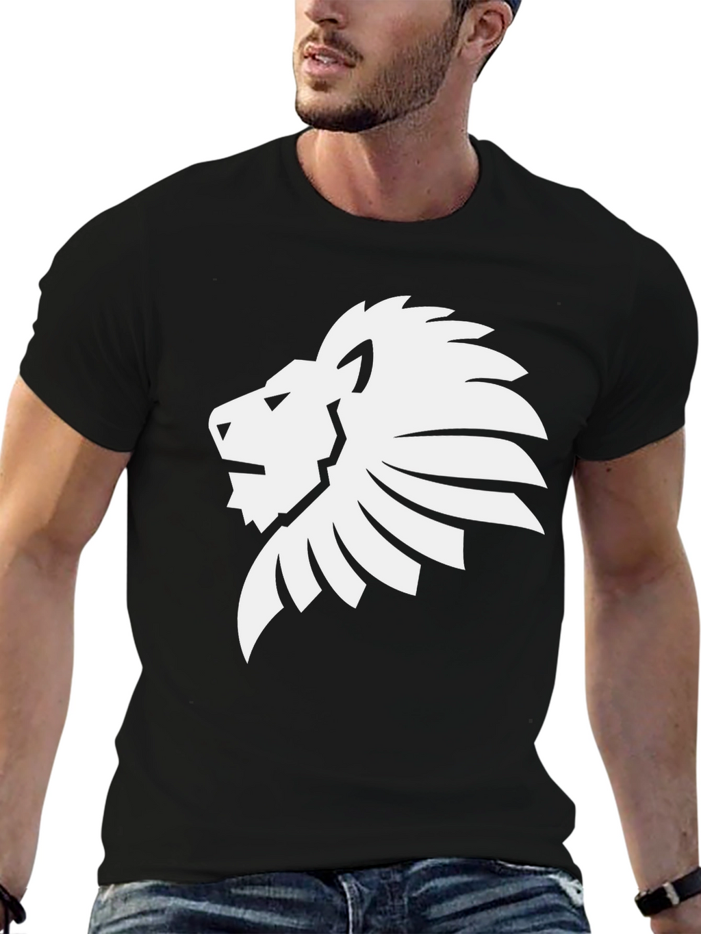 Black Lion Graphic Tee - Modern Style