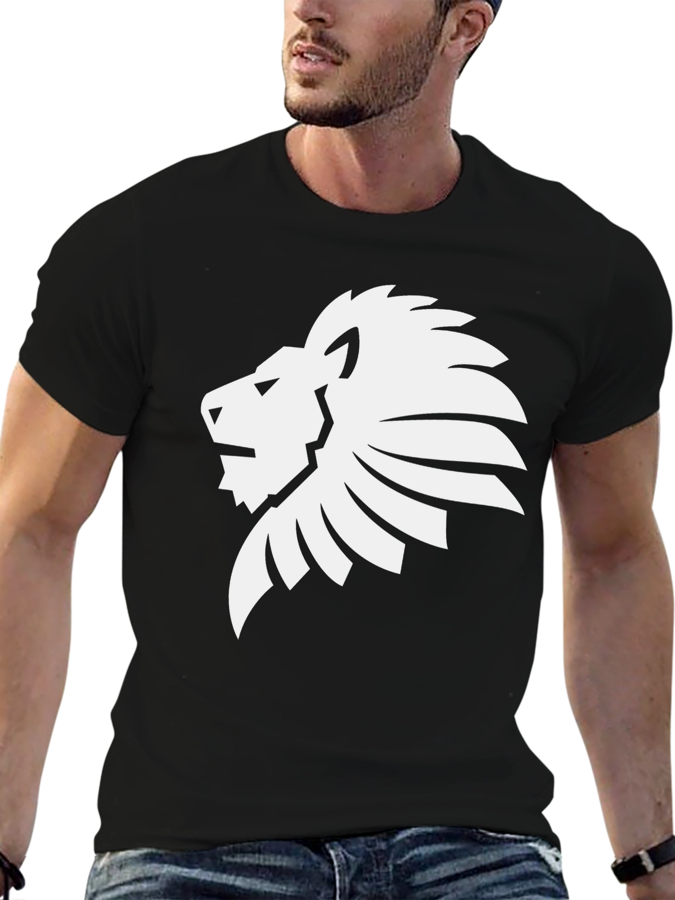 Black Lion Graphic Tee - Modern Style