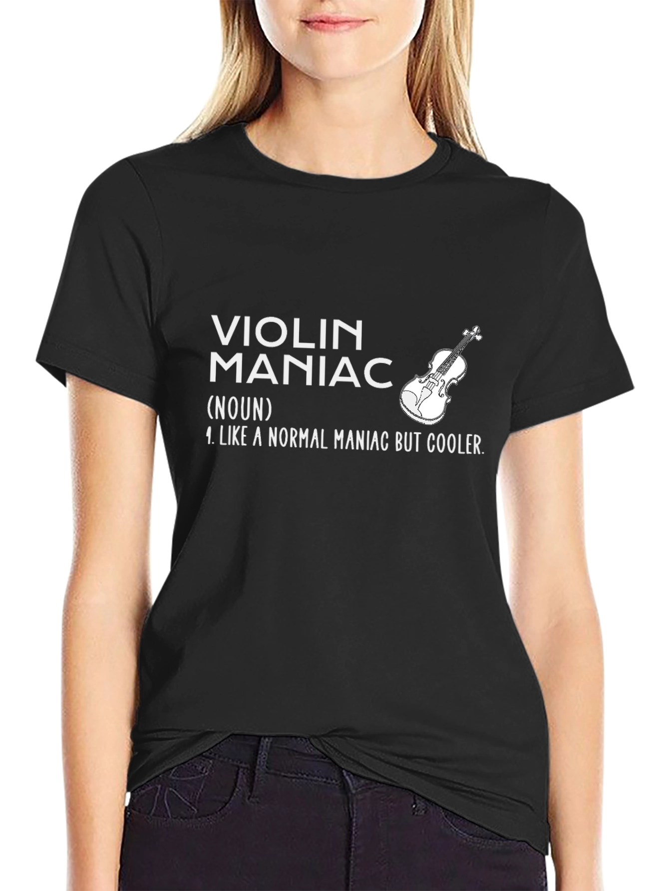 Violin Maniac Graphic T-Shirt - Musician Humor Tee