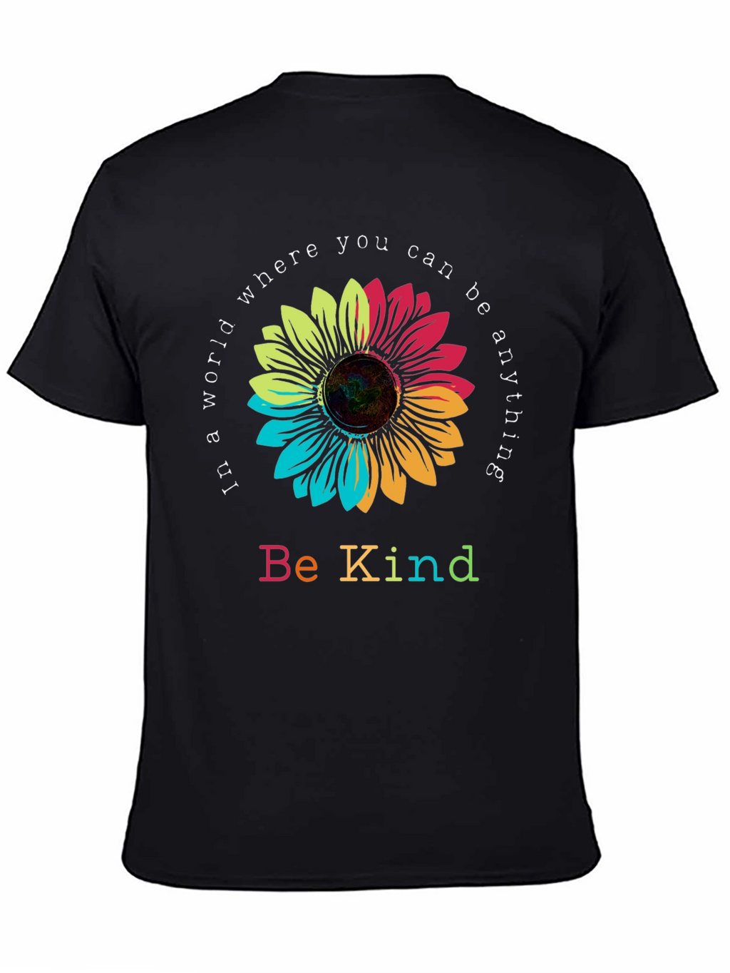 Be Kind Sunflower Graphic Tee - Black
