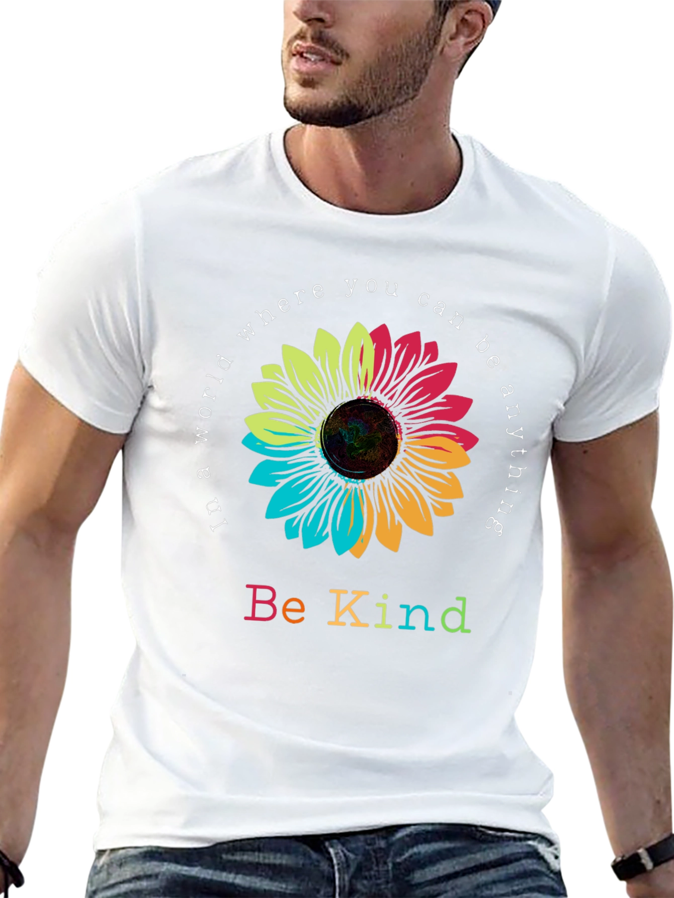 Be Kind Sunflower Graphic Tee - Black