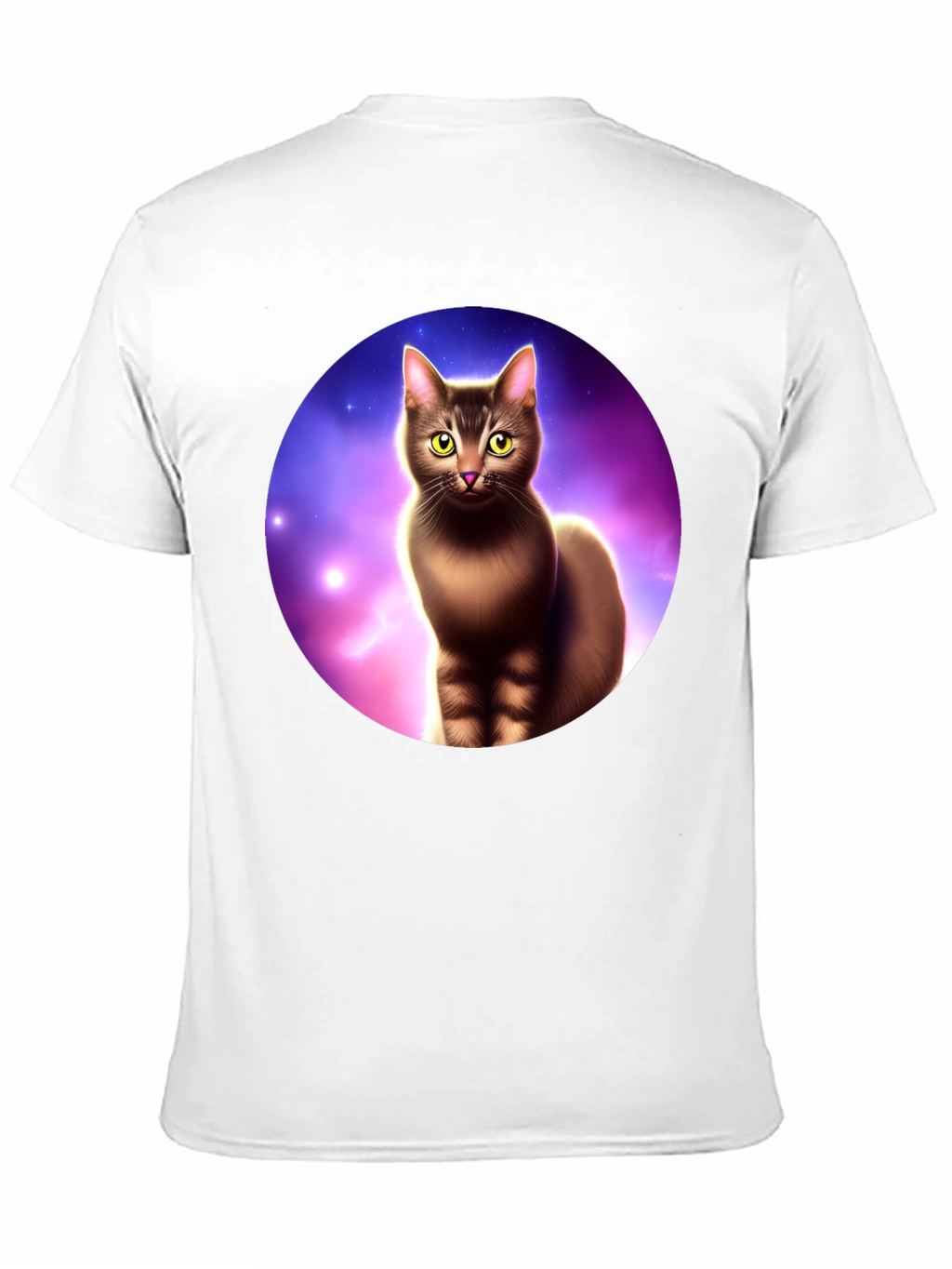 Cosmic Cat Graphic Tee - Black Cotton Comfort