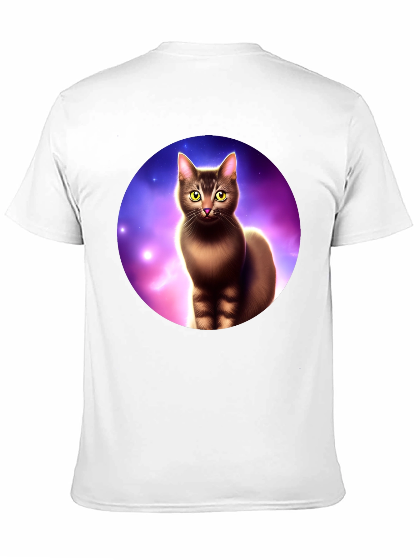 Cosmic Cat Graphic Tee - Black Cotton Comfort