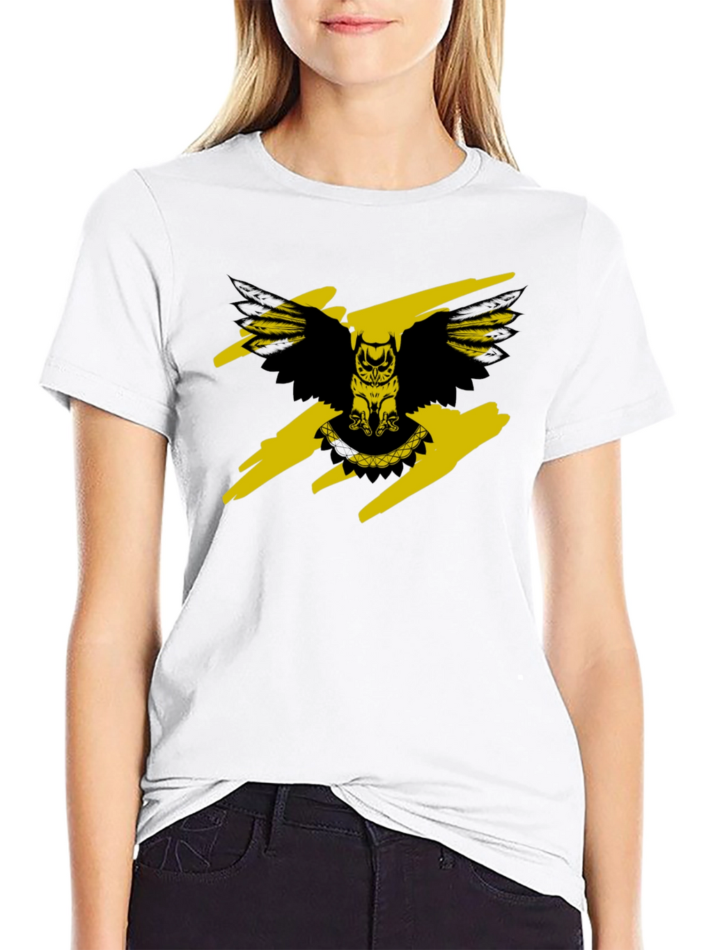 Owl Graphic Print Crew Neck T-Shirt