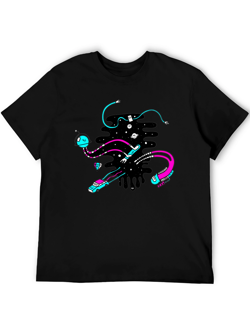 Abstract Space Black T-Shirt