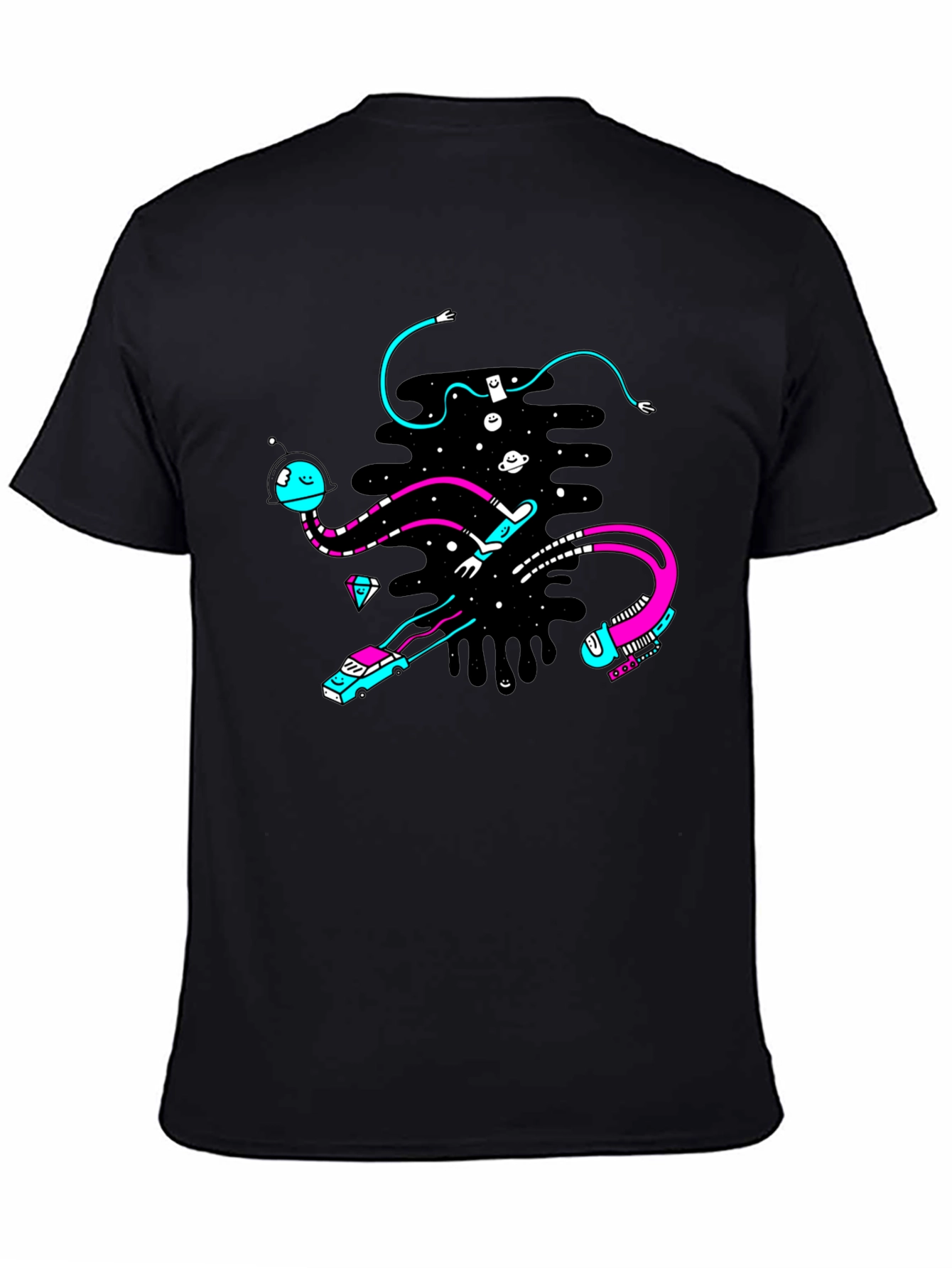 Abstract Space Black T-Shirt