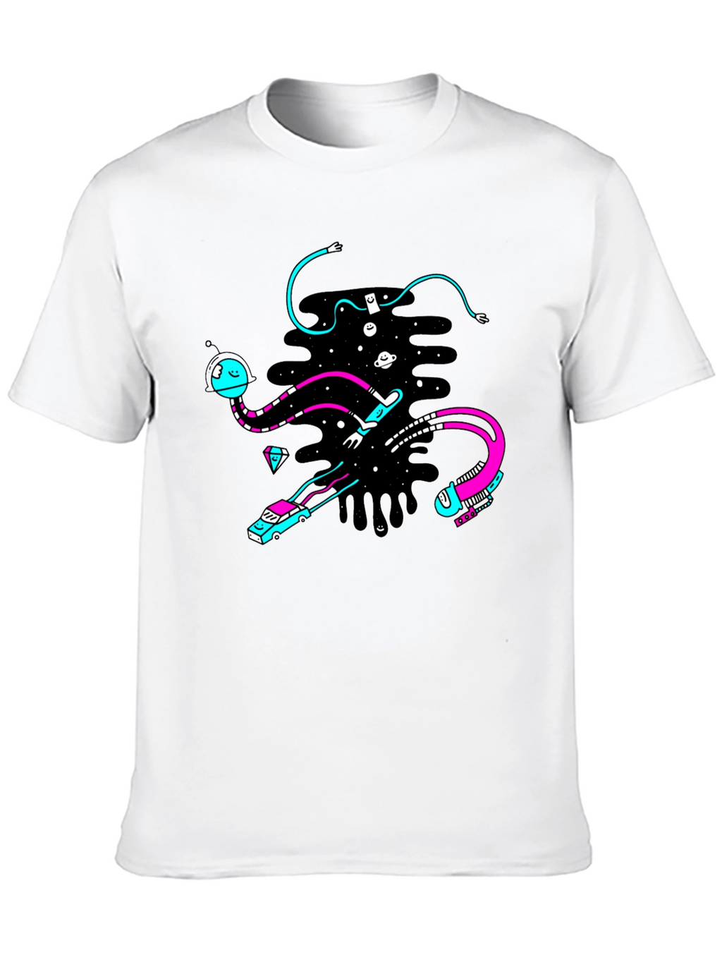 Abstract Space Black T-Shirt