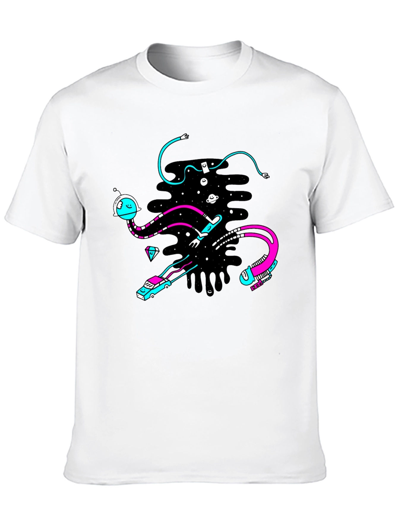 Abstract Space Black T-Shirt