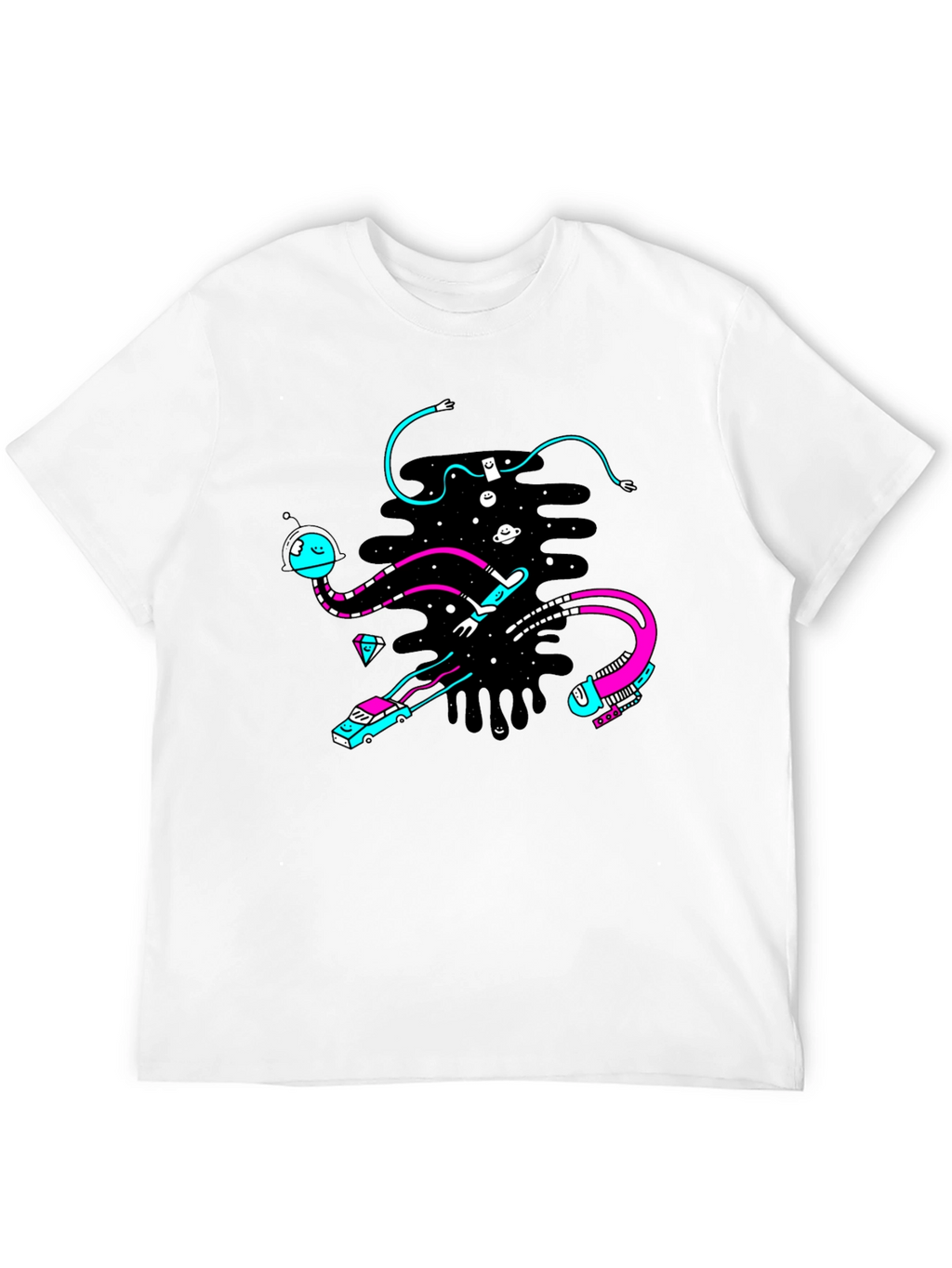 Abstract Space Black T-Shirt