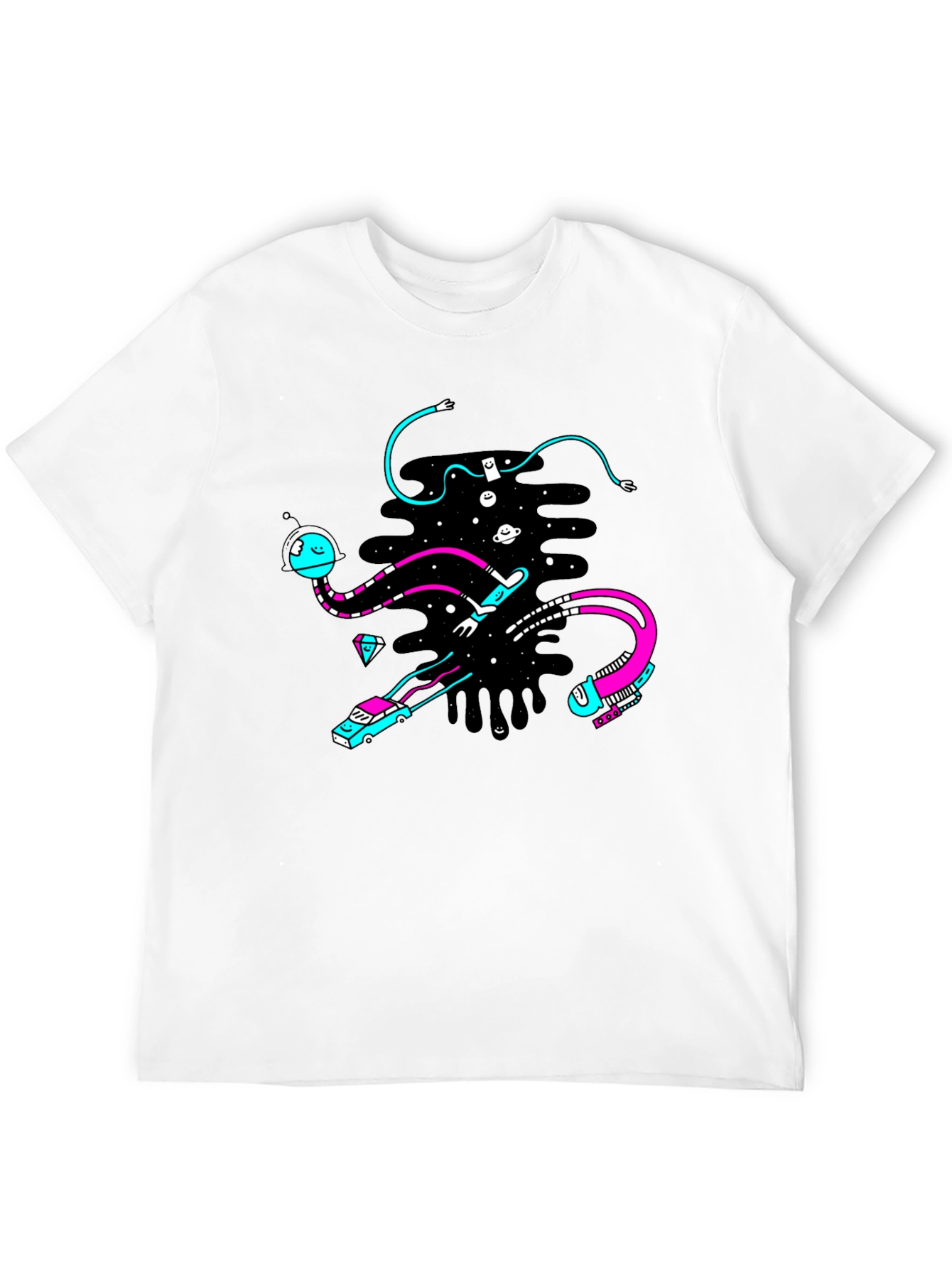 Abstract Space Black T-Shirt