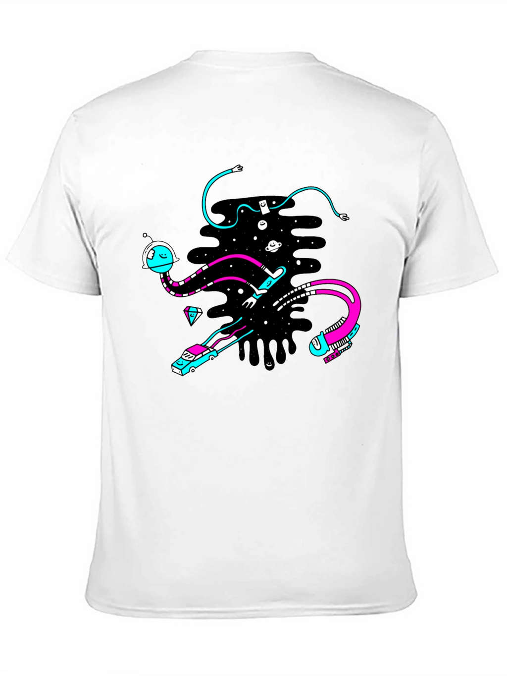 Abstract Space Black T-Shirt