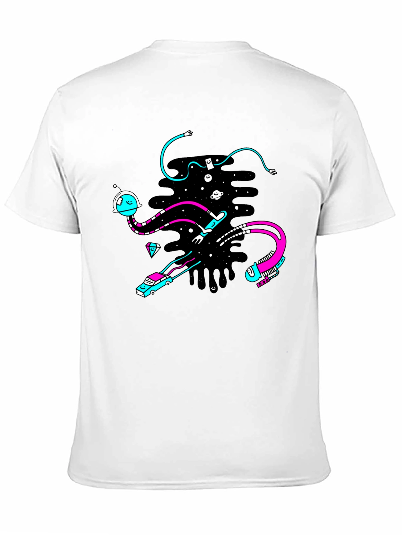 Abstract Space Black T-Shirt