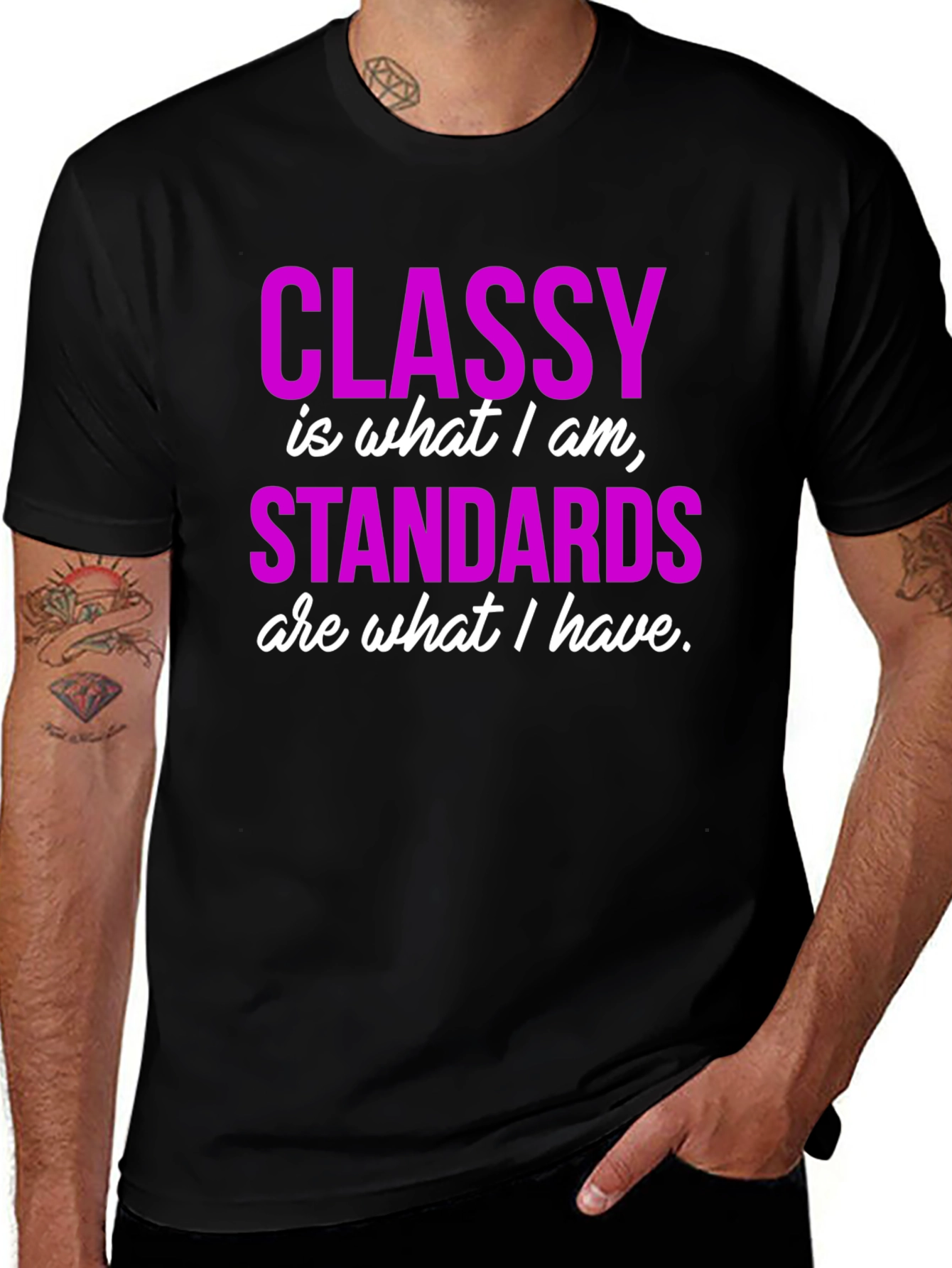 Classy Standards Black Graphic T-Shirt
