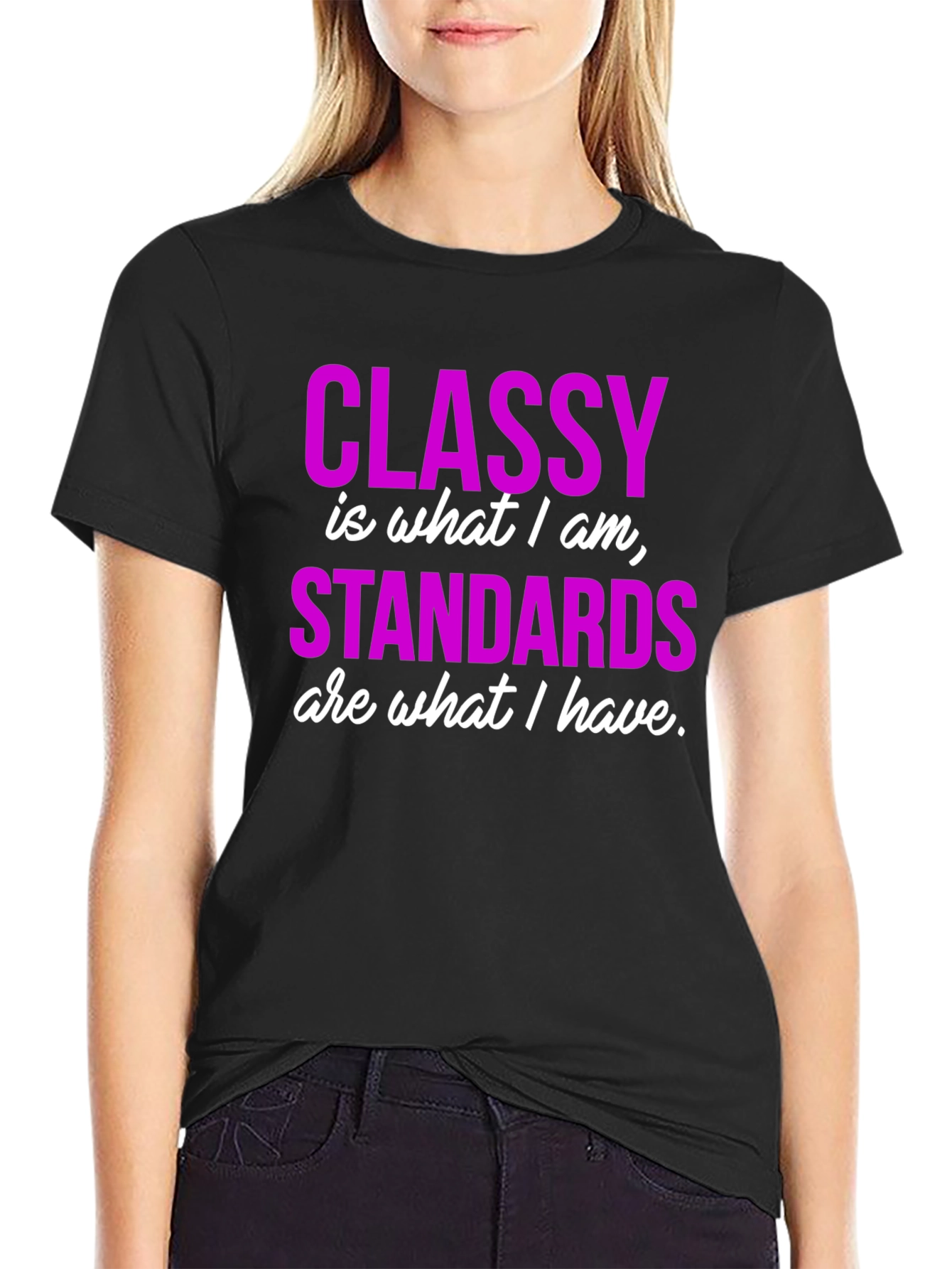 Classy Standards Black Graphic T-Shirt