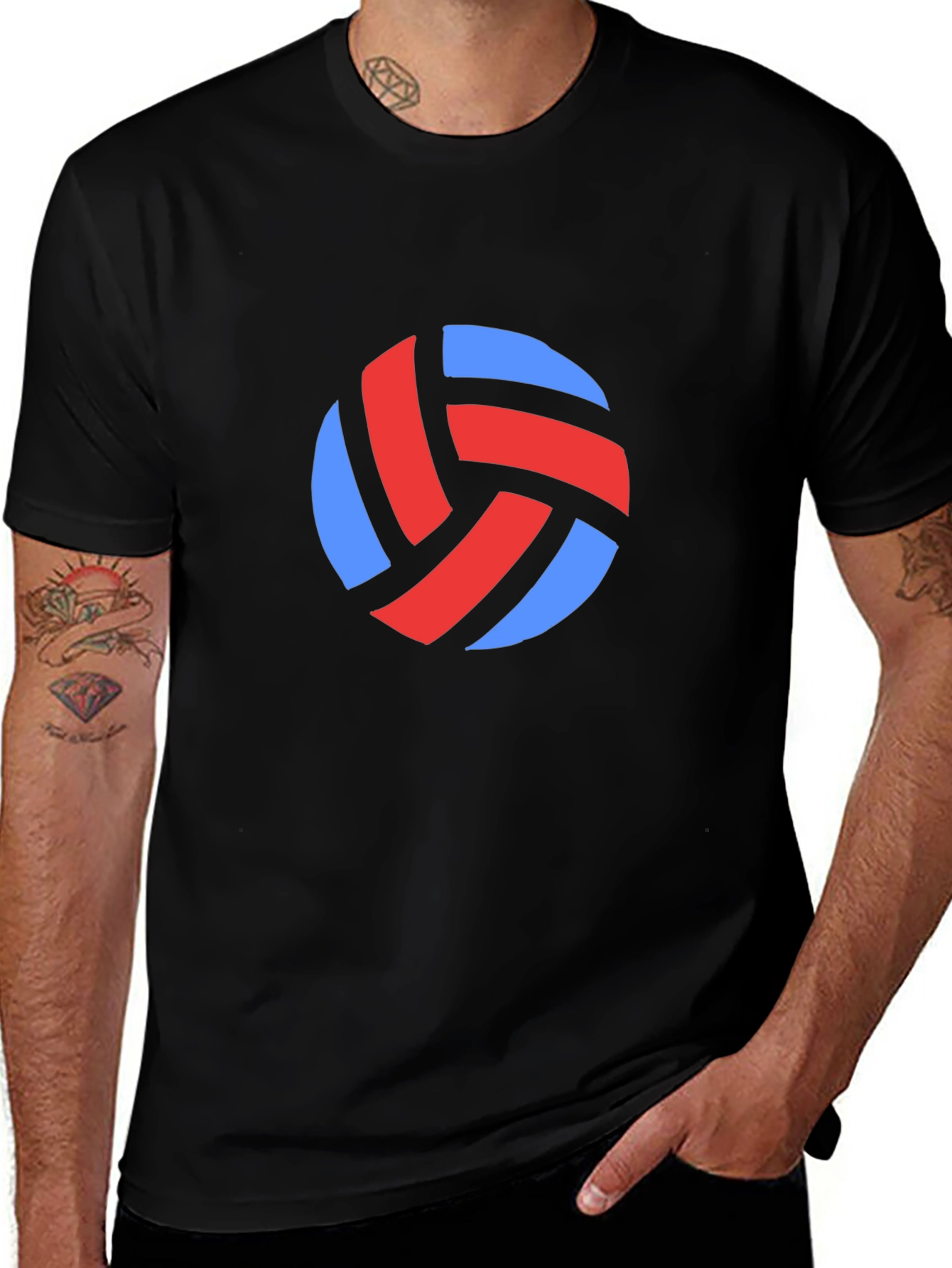 Volleyball Graphic Tee - Black Casual Shirt