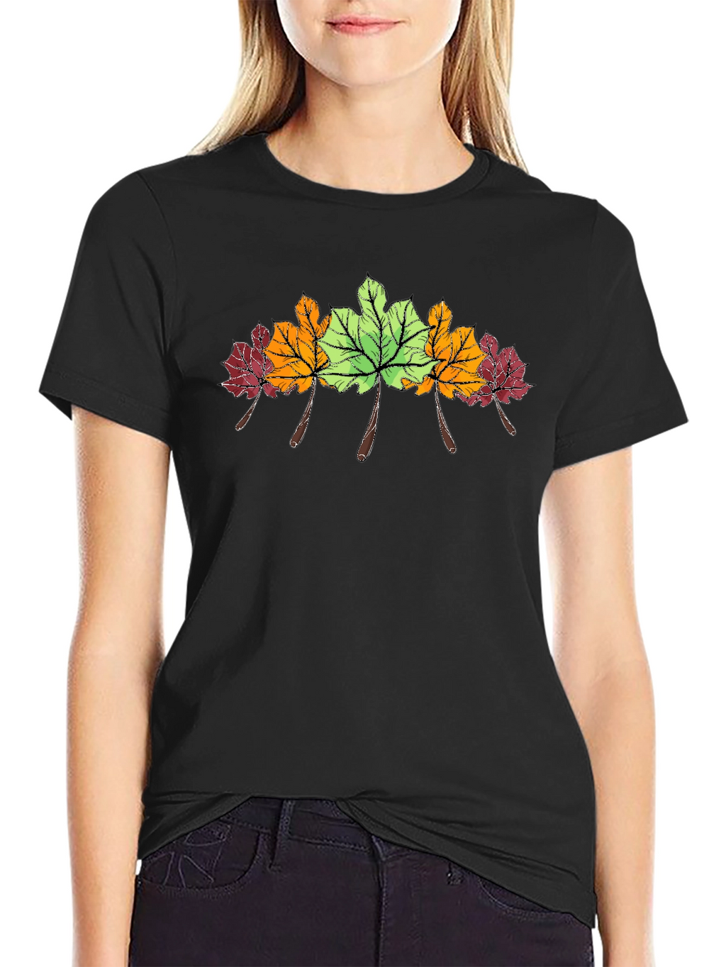 Autumn Leaves Graphic Tee - Nature Inspired Style