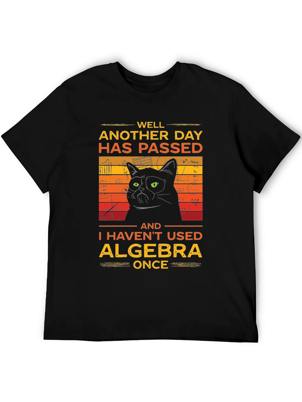 Funny Algebra Cat Graphic T-Shirt