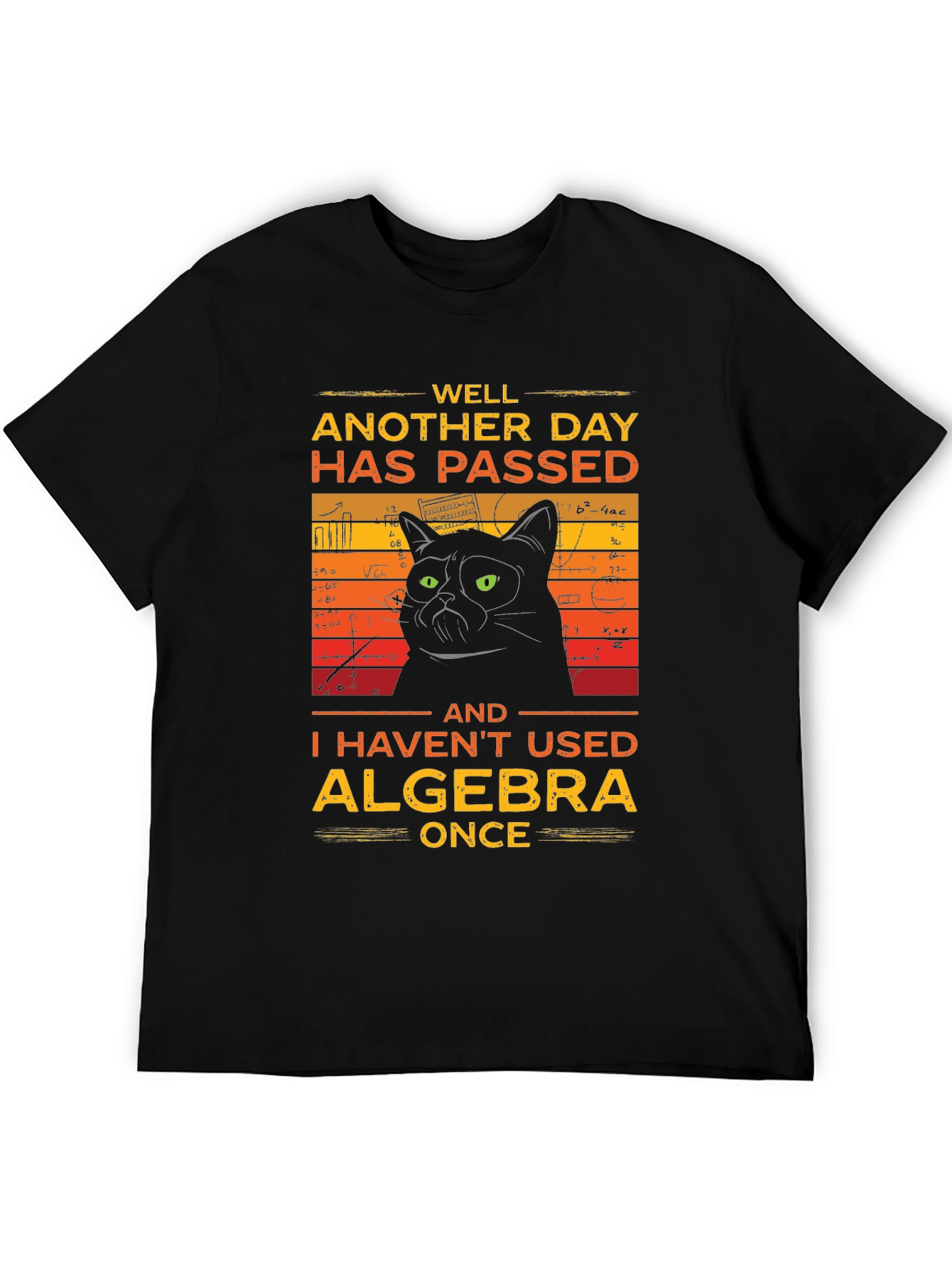 Funny Algebra Cat Graphic T-Shirt