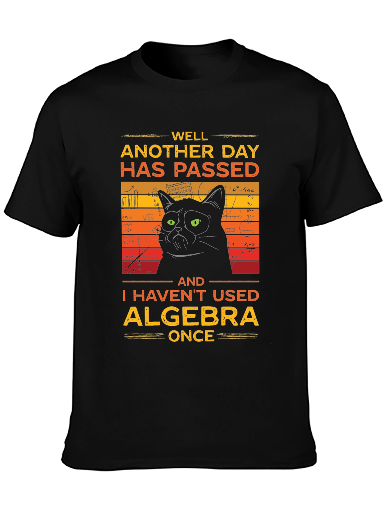 Funny Algebra Cat Graphic T-Shirt