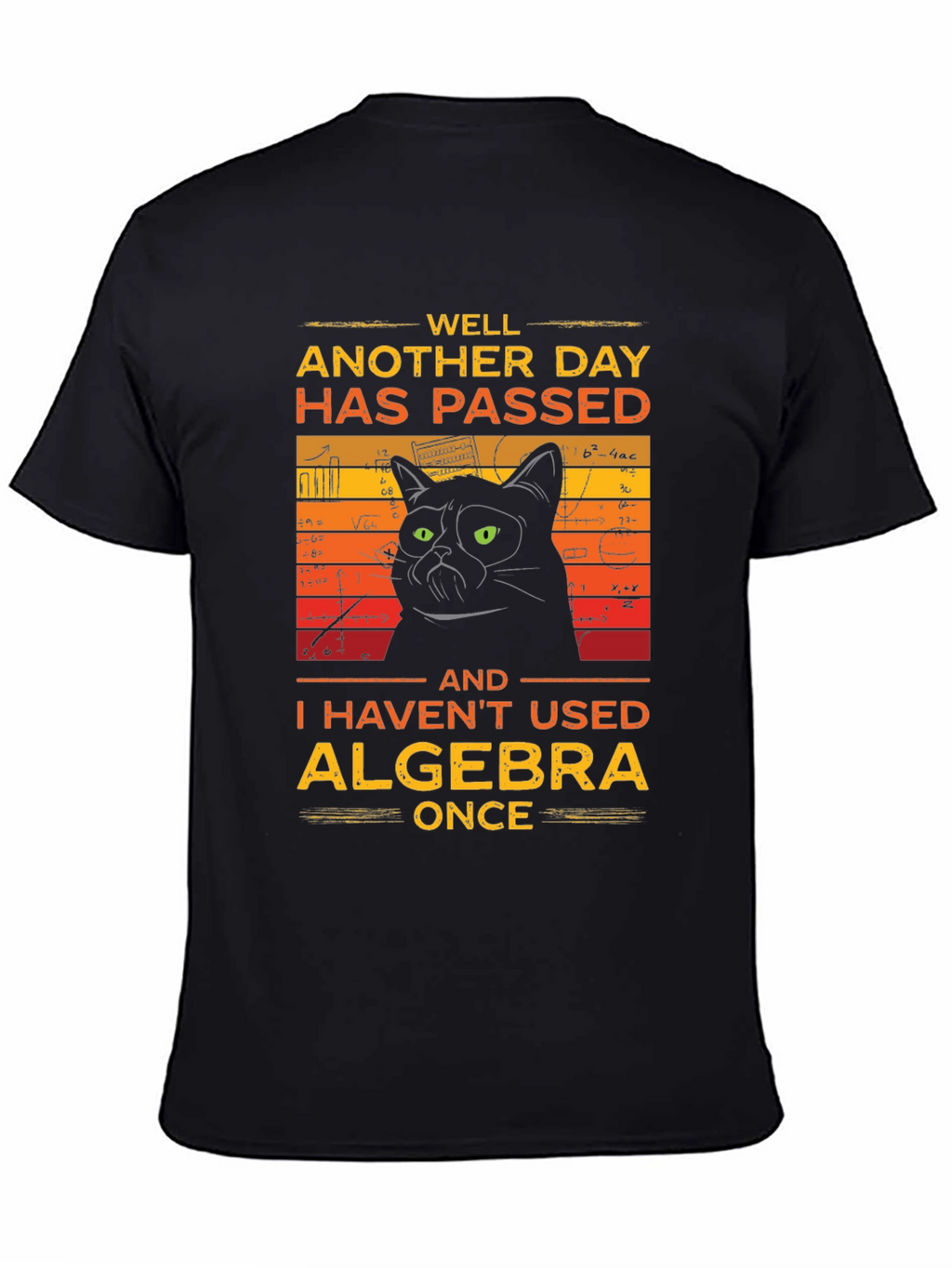 Funny Algebra Cat Graphic T-Shirt