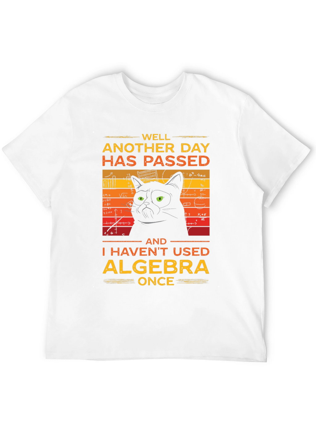 Funny Algebra Cat Graphic T-Shirt