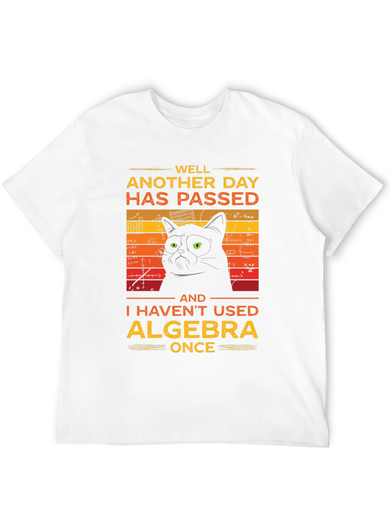 Funny Algebra Cat Graphic T-Shirt