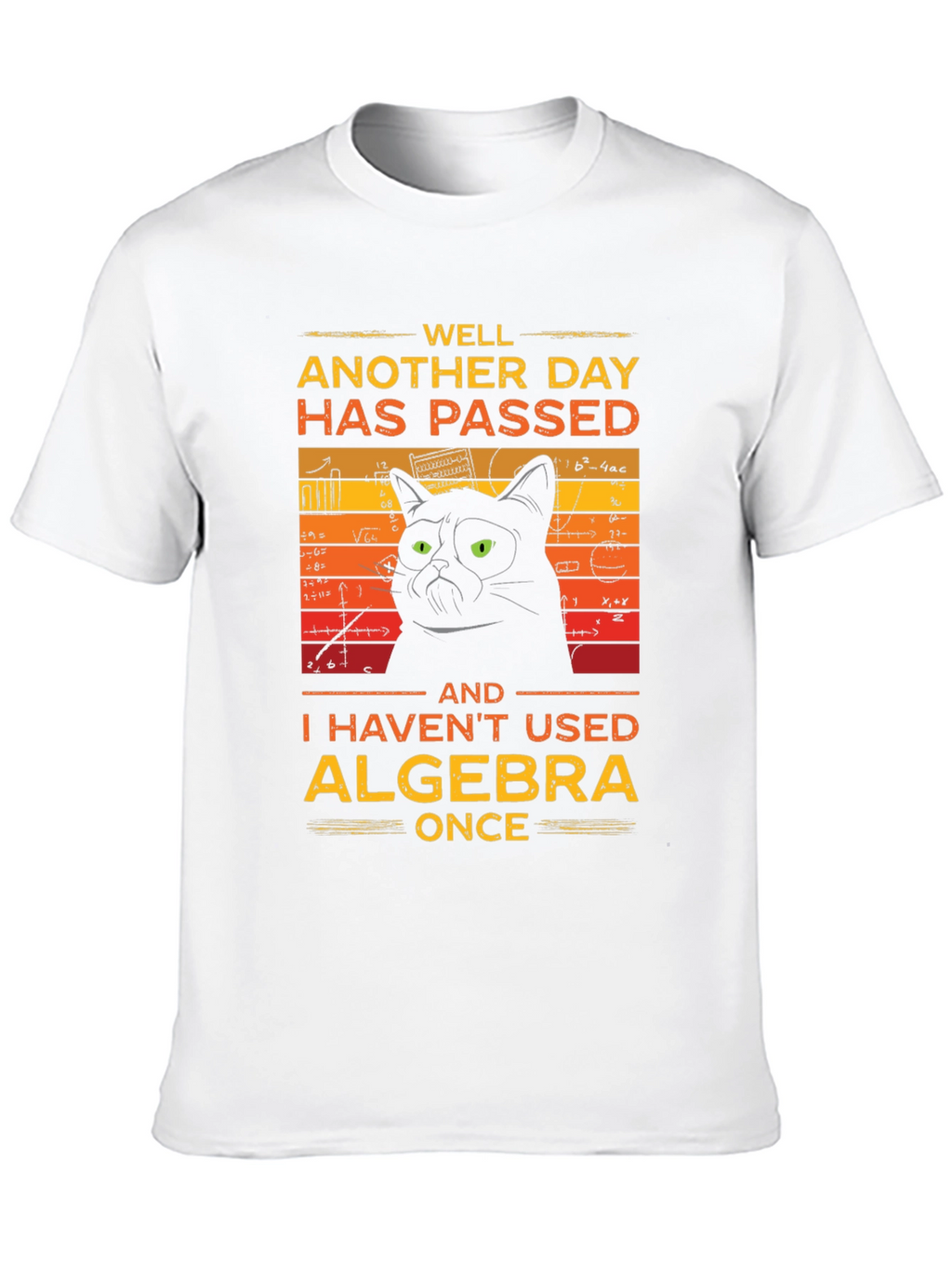 Funny Algebra Cat Graphic T-Shirt
