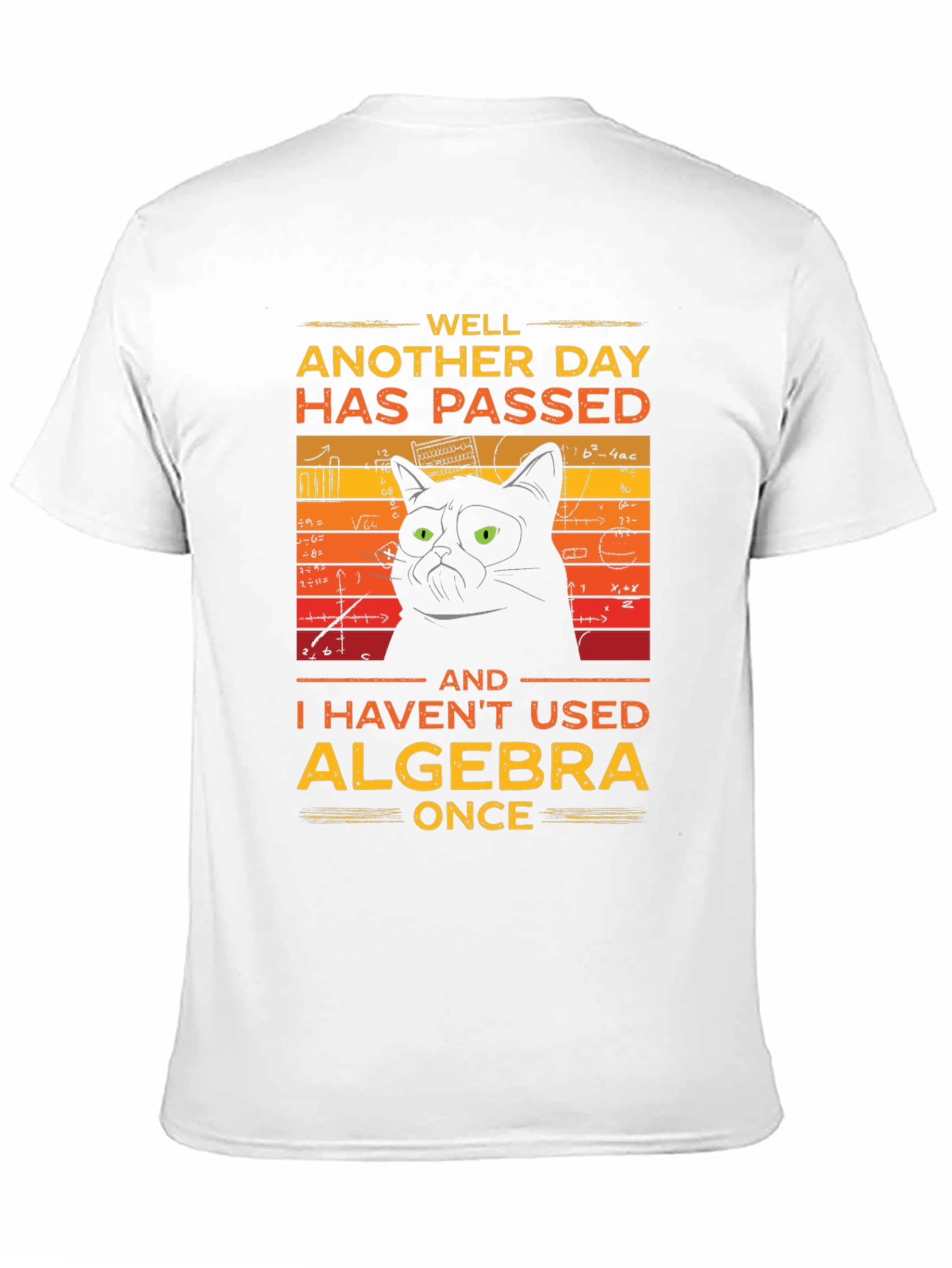 Funny Algebra Cat Graphic T-Shirt